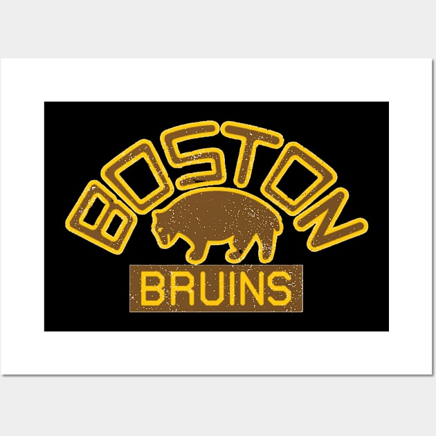 Retro Boston Bruins Wall Art by Jedistudios 